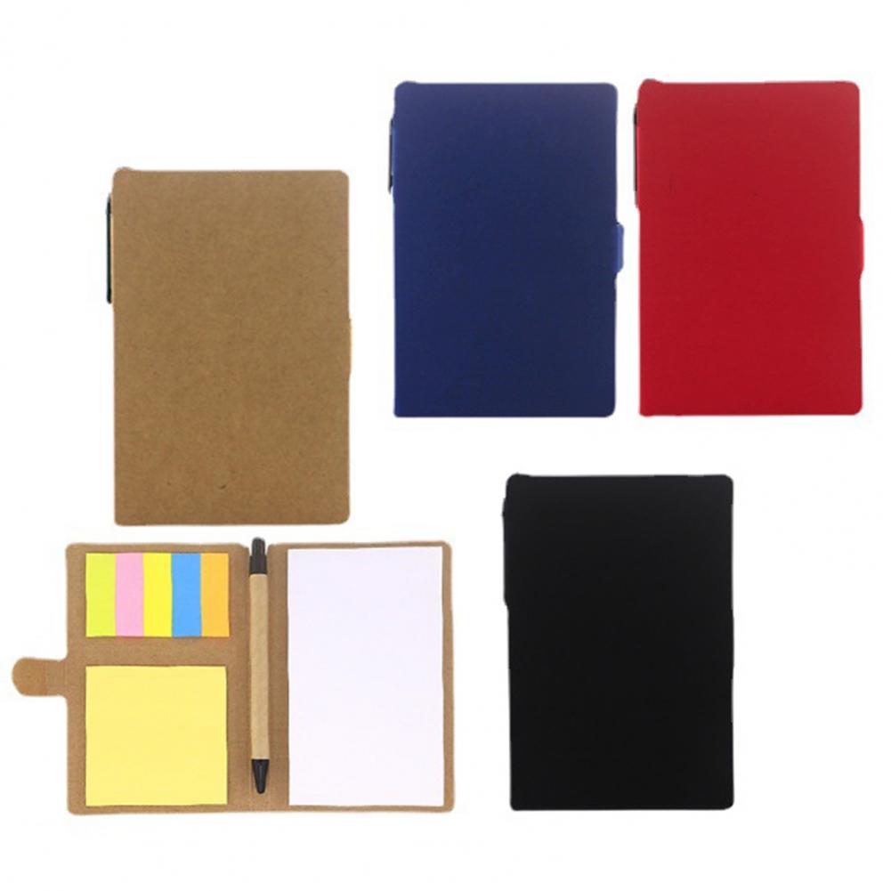 Compact Notebook Set with Sticky Notes and Pen