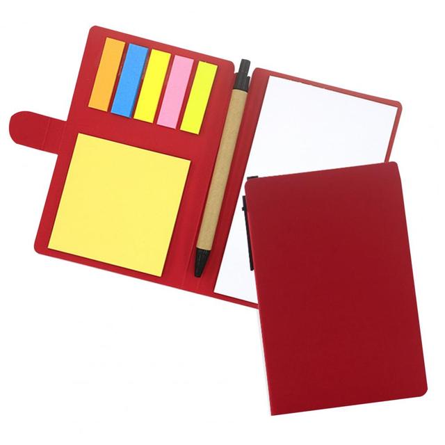 Compact Notebook Set with Sticky Notes and Pen